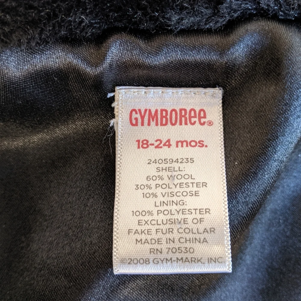 EUC Gymboree girl toddler pea coat size 18-24 months